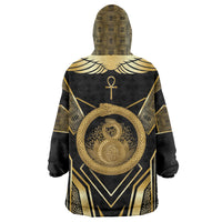 Egypt Ouroboros Kid Wearable Blanket Hoodie Ancient Mythology Infinity Serpent Gold