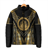 Egypt Ouroboros Padded Jacket Ancient Mythology Infinity Serpent Gold