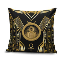 Egypt Ouroboros Pillow Cover Ancient Mythology Infinity Serpent Gold