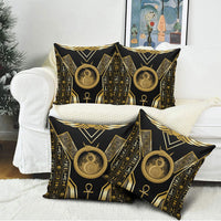 Egypt Ouroboros Pillow Cover Ancient Mythology Infinity Serpent Gold