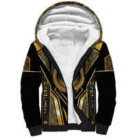 Egypt Ouroboros Sherpa Hoodie Ancient Mythology Infinity Serpent Gold