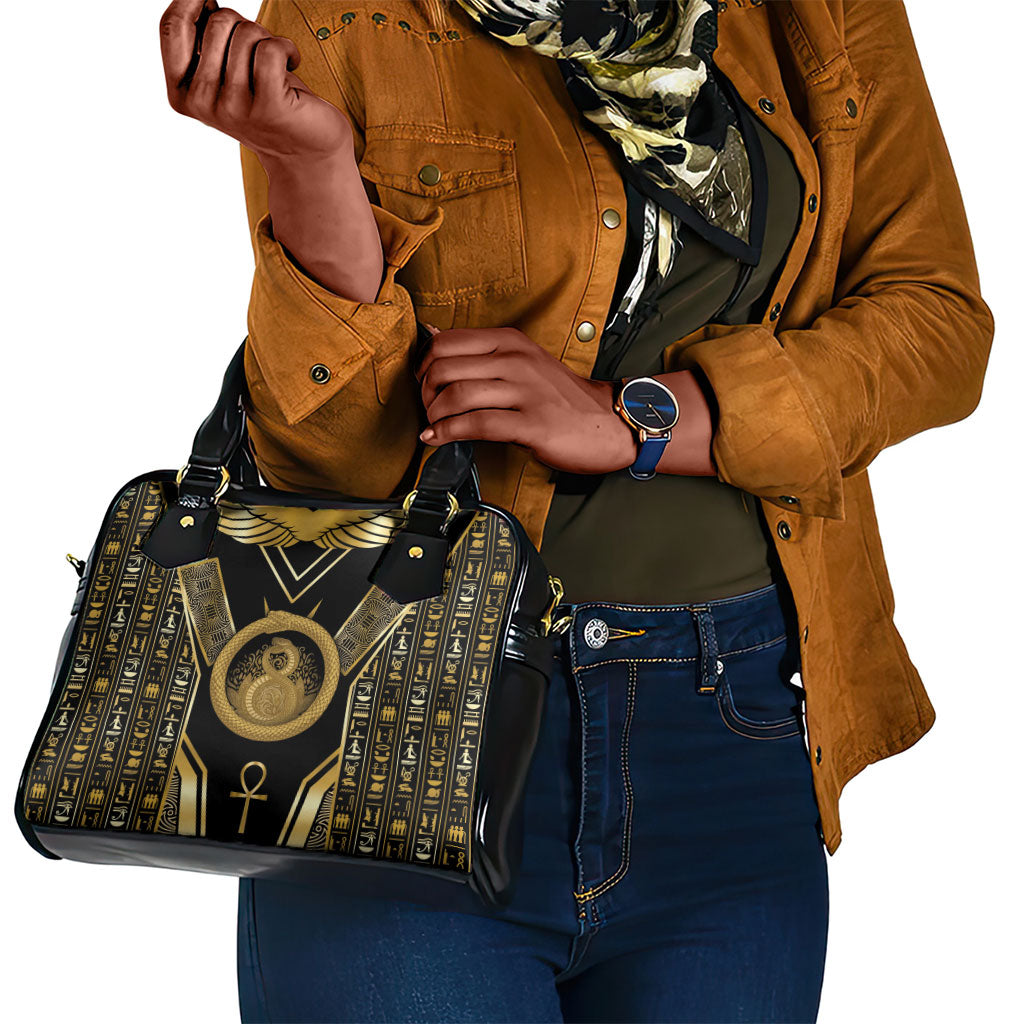 Egypt Ouroboros Shoulder Handbag Ancient Mythology Infinity Serpent Gold