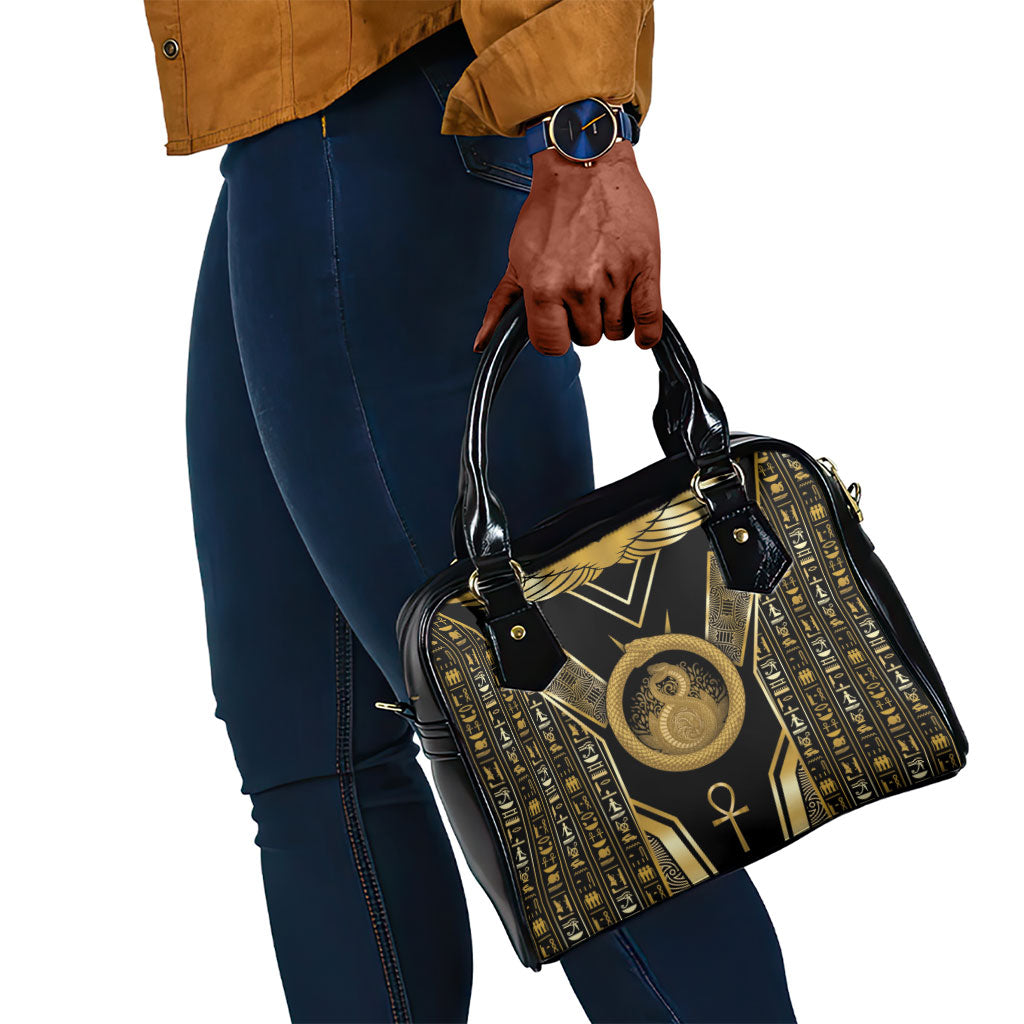 Egypt Ouroboros Shoulder Handbag Ancient Mythology Infinity Serpent Gold