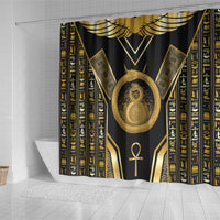 Egypt Ouroboros Shower Curtain Ancient Mythology Infinity Serpent Gold