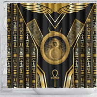 Egypt Ouroboros Shower Curtain Ancient Mythology Infinity Serpent Gold