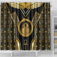 Egypt Ouroboros Shower Curtain Ancient Mythology Infinity Serpent Gold