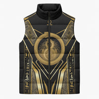 Egypt Ouroboros Sleeveless Puffer Jacket Ancient Mythology Infinity Serpent Gold
