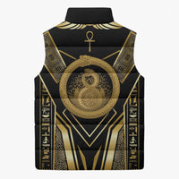 Egypt Ouroboros Sleeveless Puffer Jacket Ancient Mythology Infinity Serpent Gold