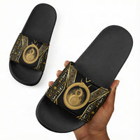 Egypt Ouroboros Slide Sandals Ancient Mythology Infinity Serpent Gold