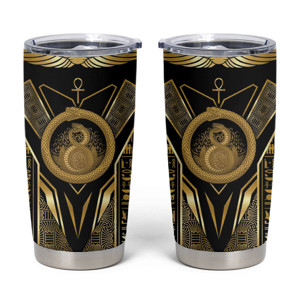 Egypt Ouroboros Tumbler Cup Ancient Mythology Infinity Serpent Gold