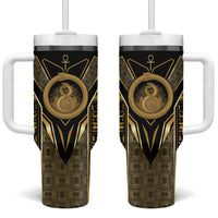 Egypt Ouroboros Tumbler With Handle Ancient Mythology Infinity Serpent Gold