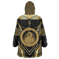 Egypt Ouroboros Wearable Blanket Hoodie Ancient Mythology Infinity Serpent Gold