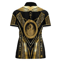 Egypt Ouroboros Women Polo Shirt Ancient Mythology Infinity Serpent Gold
