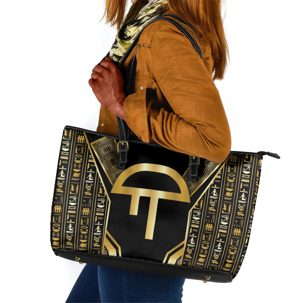 Egypt Amenta Leather Tote Bag Ancient Mythology Underworld Realm