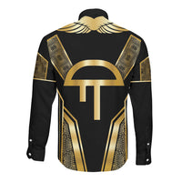 Egypt Amenta Long Sleeve Button Shirt Ancient Mythology Underworld Realm
