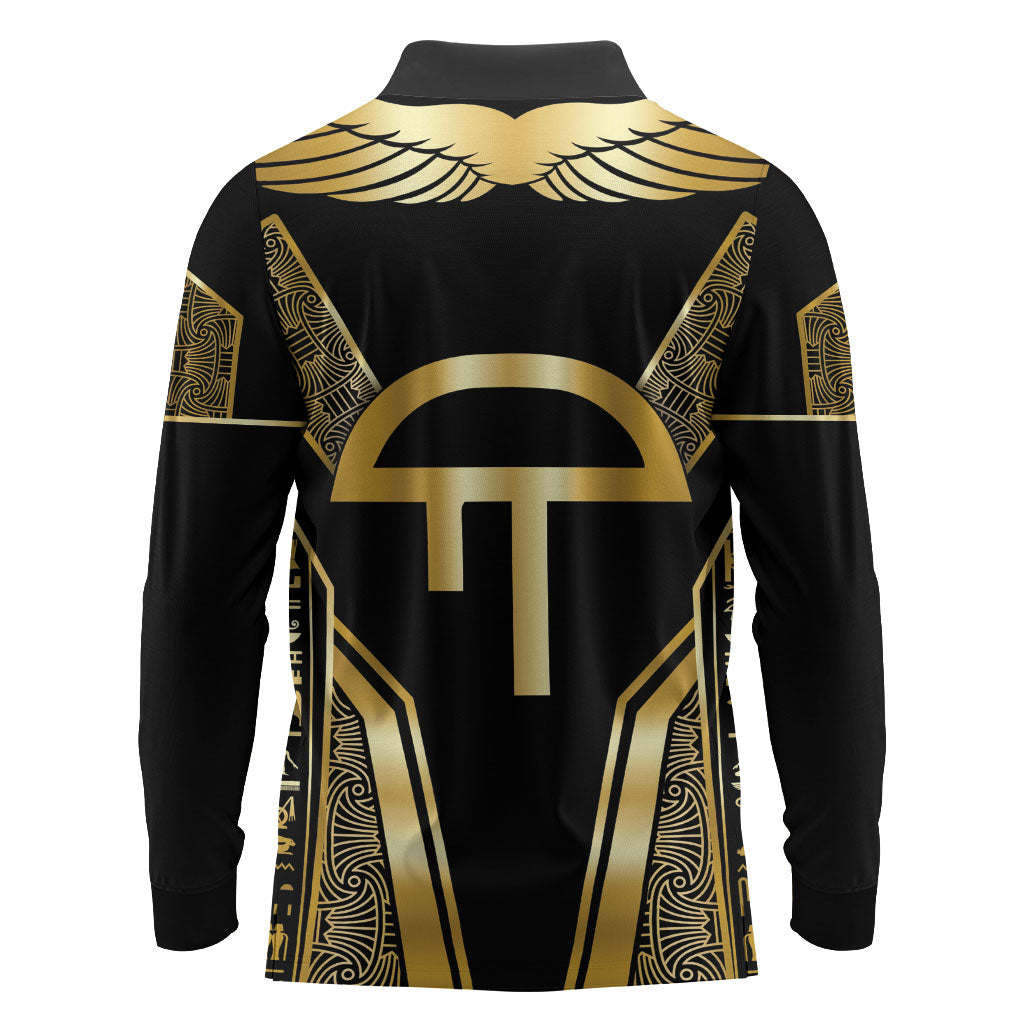 Egypt Amenta Long Sleeve Polo Shirt Ancient Mythology Underworld Realm
