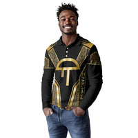 Egypt Amenta Long Sleeve Polo Shirt Ancient Mythology Underworld Realm