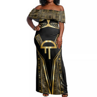 Egypt Amenta Off Shoulder Maxi Dress Ancient Mythology Underworld Realm