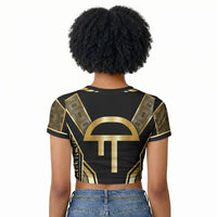 Egypt Amenta Raglan Cropped T shirt Ancient Mythology Underworld Realm