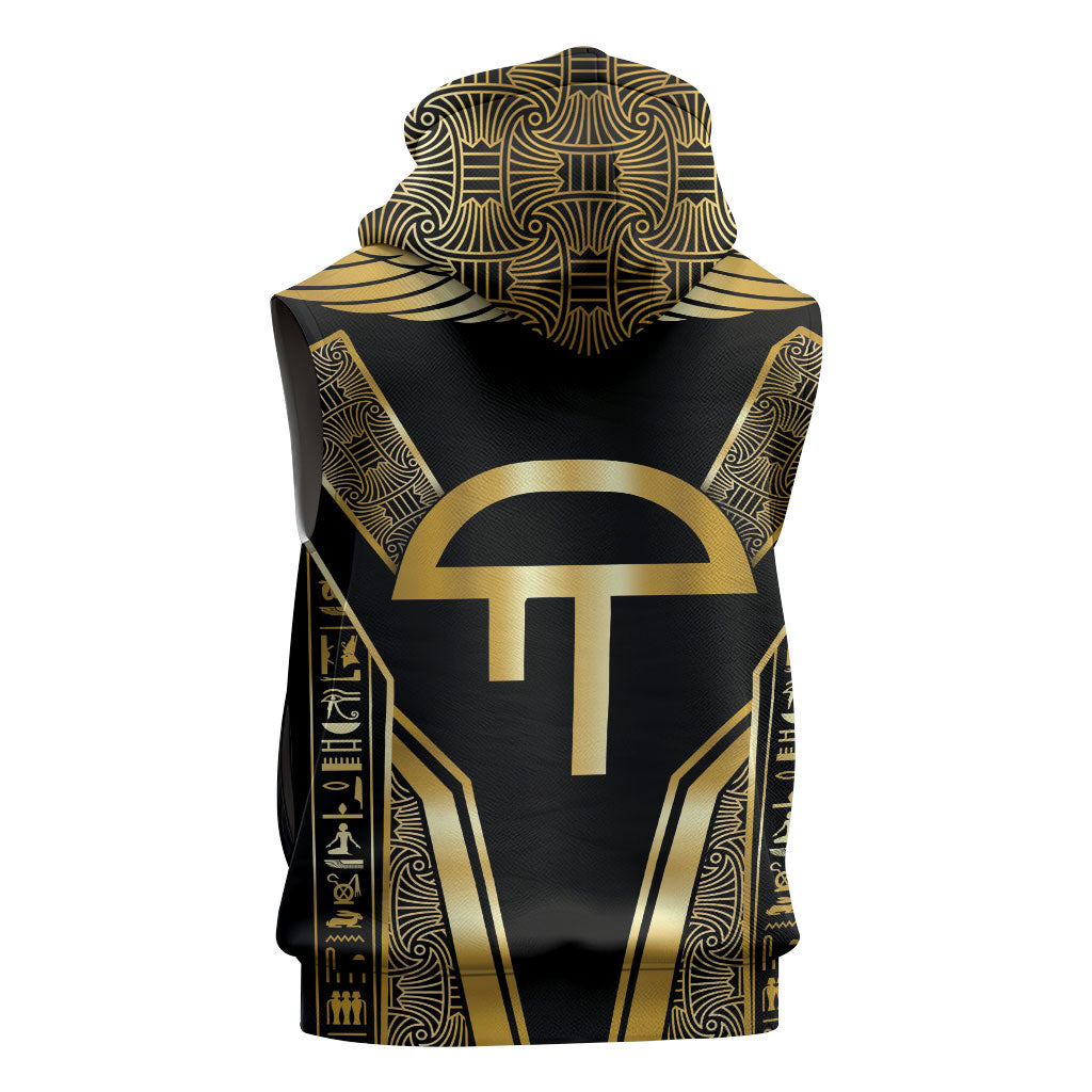 Egypt Amenta Sleeveless Zip Hoodie Ancient Mythology Underworld Realm