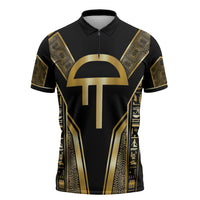 Egypt Amenta Zipper Polo Shirt Ancient Mythology Underworld Realm