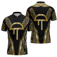 Egypt Amenta Zipper Polo Shirt Ancient Mythology Underworld Realm