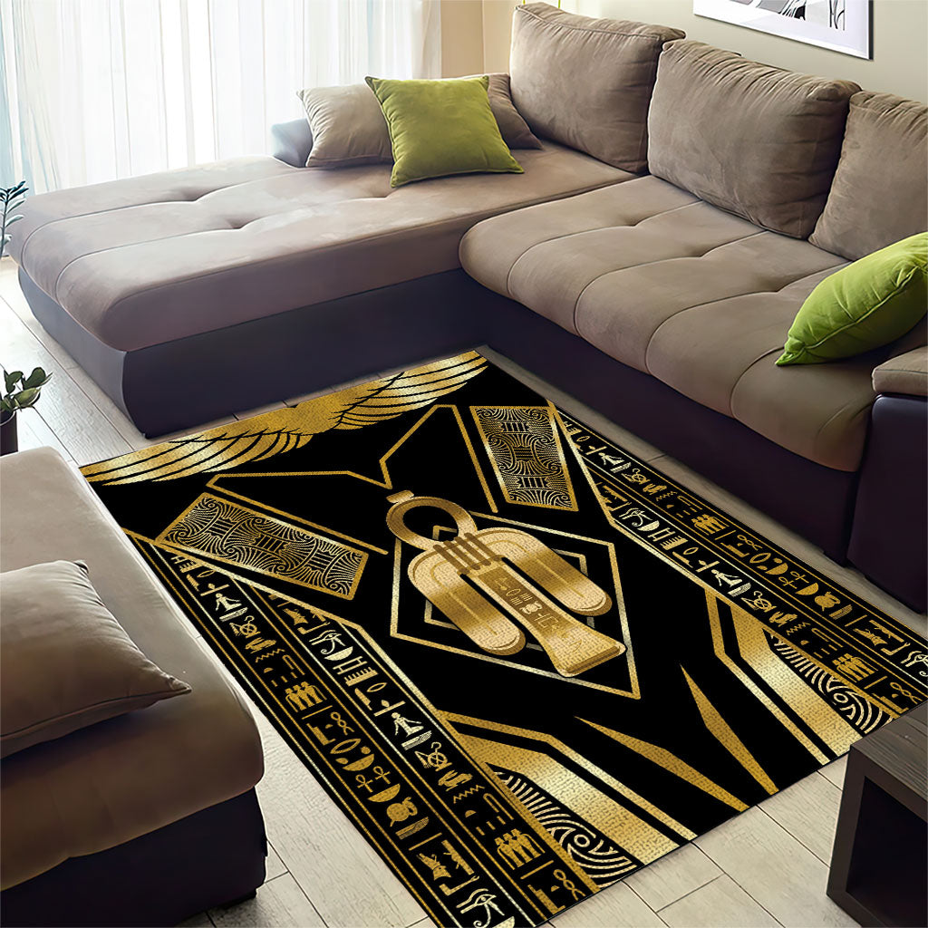 Egypt Tyet Area Rug Ancient Mythology Knot Of Isis Gold