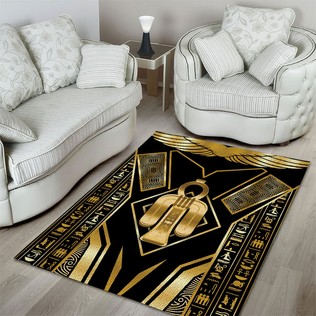 Egypt Tyet Area Rug Ancient Mythology Knot Of Isis Gold