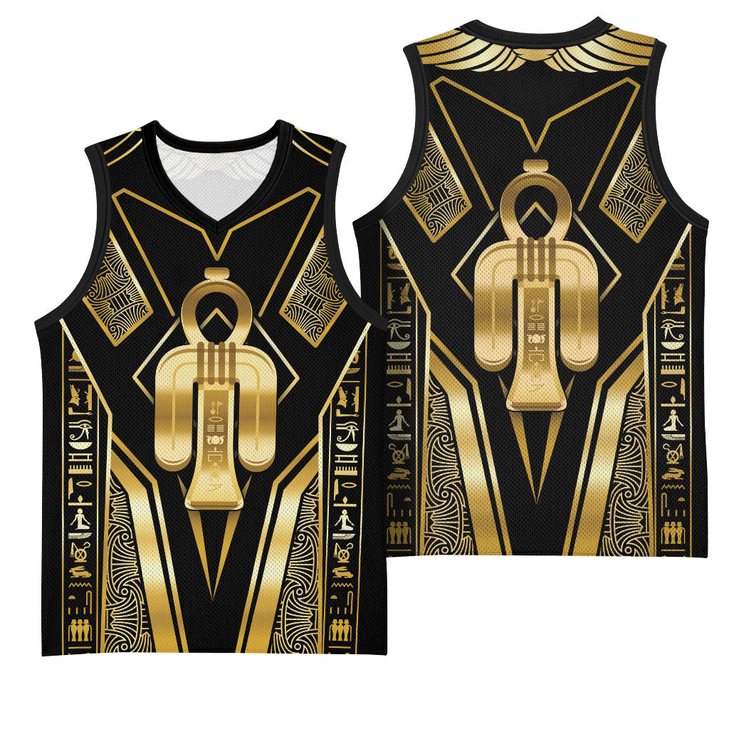 Egypt Tyet Basketball Jersey Ancient Mythology Knot Of Isis Gold