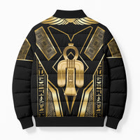Egypt Tyet Bomber Puffer Jacket Ancient Mythology Knot Of Isis Gold