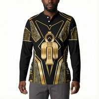 Egypt Tyet Button Sweatshirt Ancient Mythology Knot Of Isis Gold