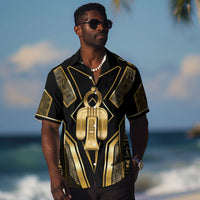 Egypt Tyet Hawaiian Shirt Ancient Mythology Knot Of Isis Gold
