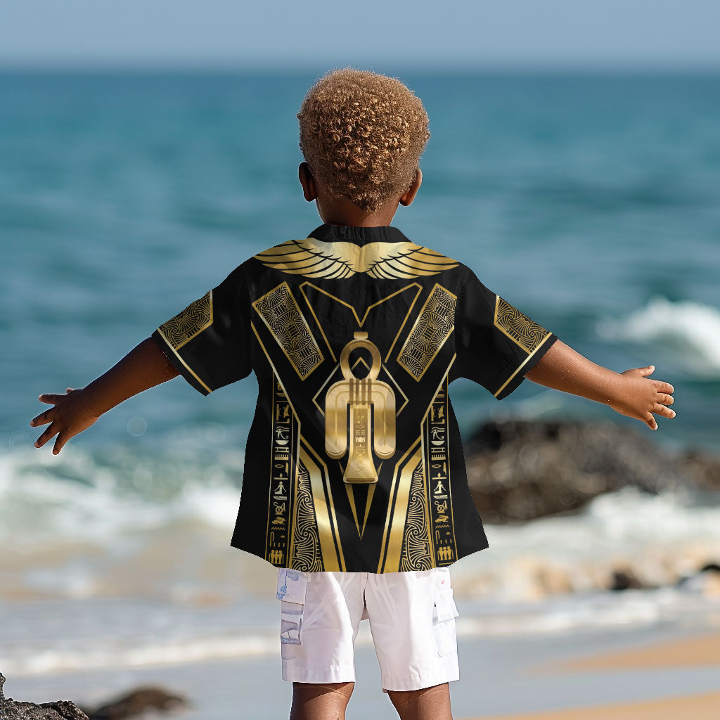 Egypt Tyet Kid Hawaiian Shirt Ancient Mythology Knot Of Isis Gold