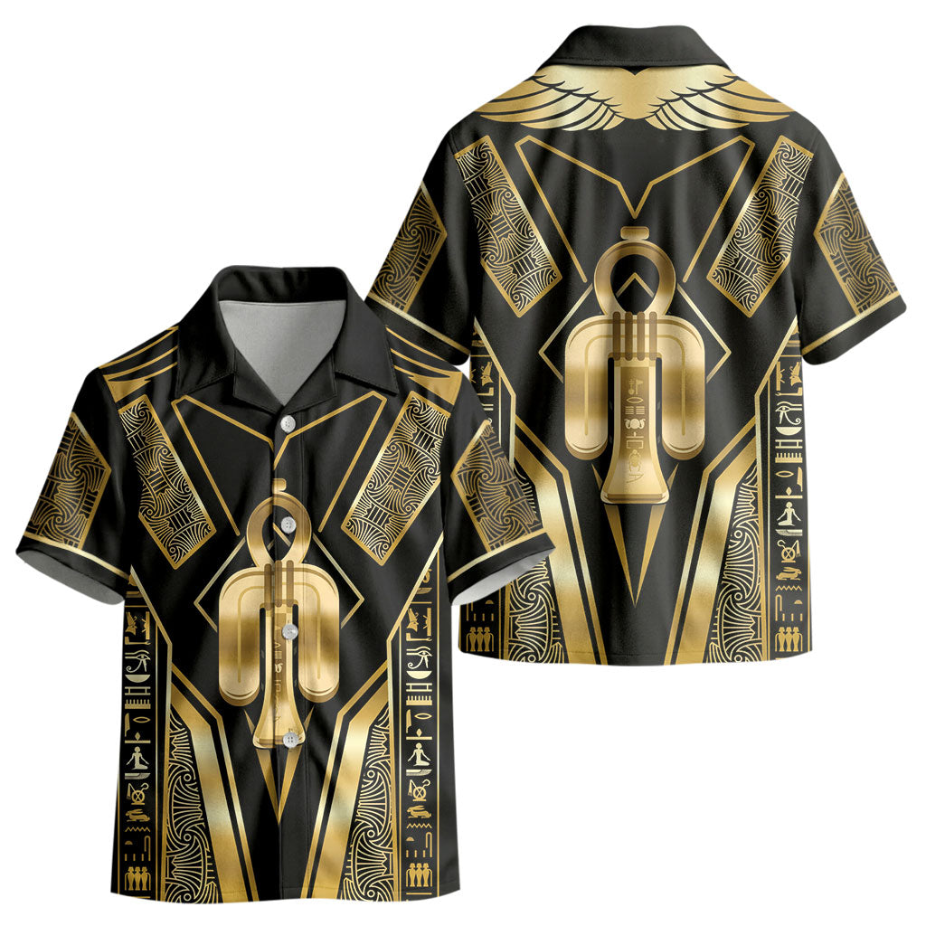 Egypt Tyet Kid Hawaiian Shirt Ancient Mythology Knot Of Isis Gold DT05