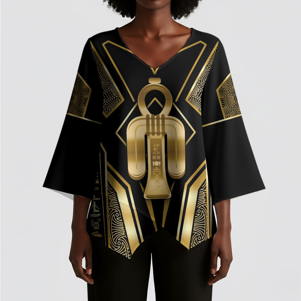 Egypt Tyet Kimono Sleeve Blouse Ancient Mythology Knot Of Isis Gold