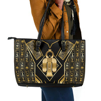 Egypt Tyet Leather Tote Bag Ancient Mythology Knot Of Isis Gold