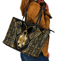 Egypt Tyet Leather Tote Bag Ancient Mythology Knot Of Isis Gold