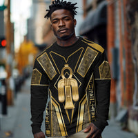 Egypt Tyet Long Sleeve Shirt Ancient Mythology Knot Of Isis Gold