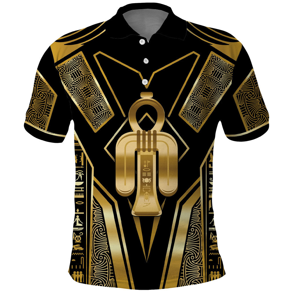 Egypt Tyet Polo Shirt Ancient Mythology Knot Of Isis Gold