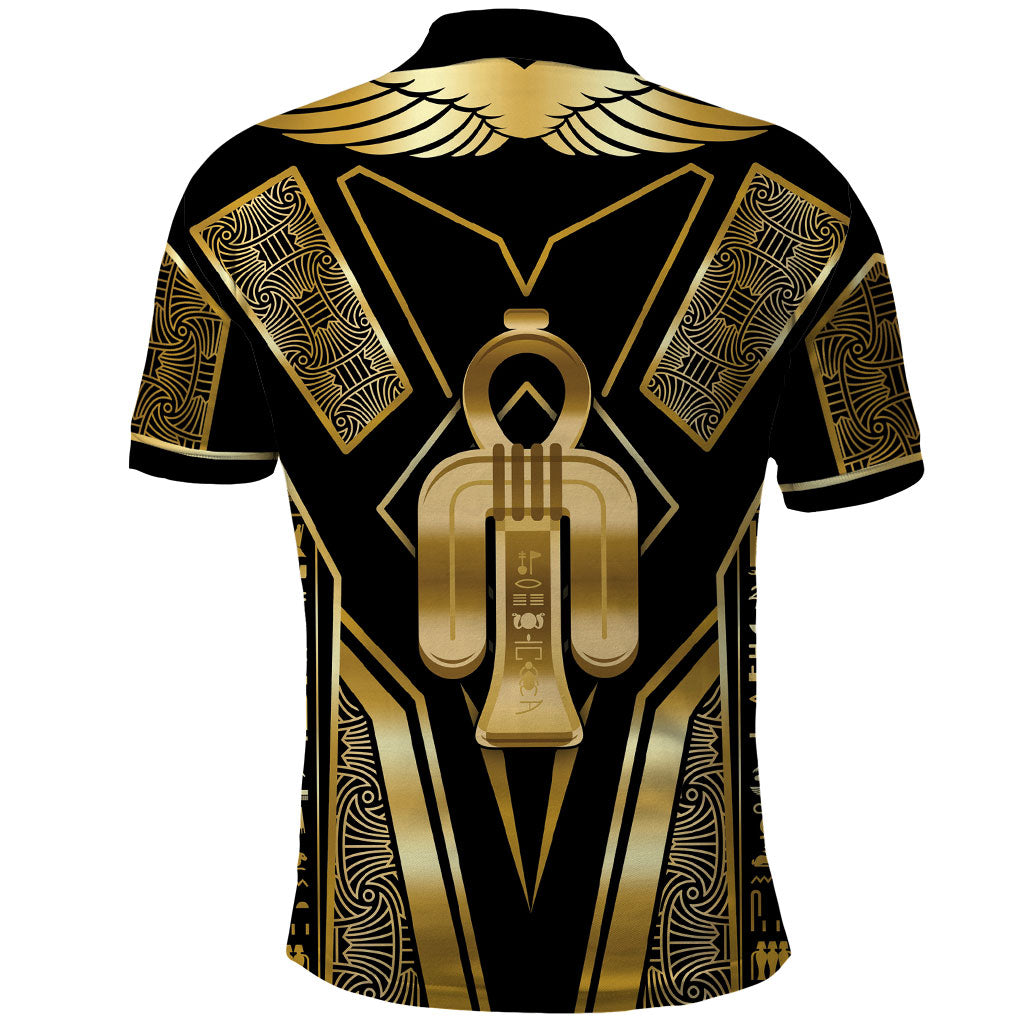 Egypt Tyet Polo Shirt Ancient Mythology Knot Of Isis Gold
