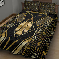 Egypt Tyet Quilt Bed Set Ancient Mythology Knot Of Isis Gold