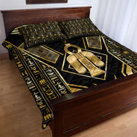 Egypt Tyet Quilt Bed Set Ancient Mythology Knot Of Isis Gold