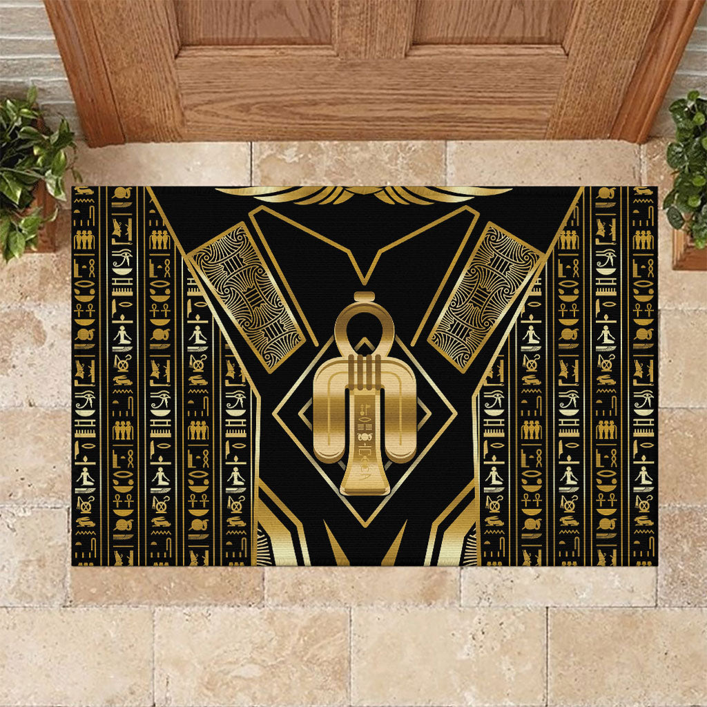 Egypt Tyet Rubber Doormat Ancient Mythology Knot Of Isis Gold