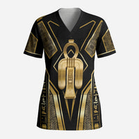 Egypt Tyet Scrub Top Ancient Mythology Knot Of Isis Gold