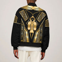 Egypt Tyet Sleeve Zip Bomber Jacket Ancient Mythology Knot Of Isis Gold