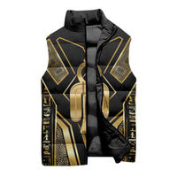 Egypt Tyet Sleeveless Puffer Jacket Ancient Mythology Knot Of Isis Gold