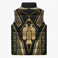 Egypt Tyet Sleeveless Puffer Jacket Ancient Mythology Knot Of Isis Gold