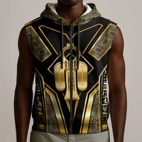 Egypt Tyet Sleeveless Zip Hoodie Ancient Mythology Knot Of Isis Gold