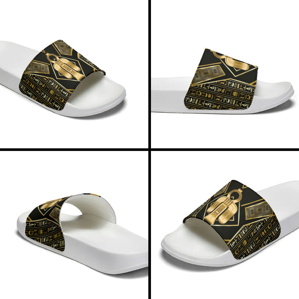 Egypt Tyet Slide Sandals Ancient Mythology Knot Of Isis Gold