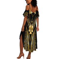 Egypt Tyet Summer Maxi Dress Ancient Mythology Knot Of Isis Gold